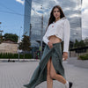 Asymmetrical Checked Skirt